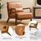 Set of 2 30.75"H Mid-Century Modern PU Leather Armchair Accent Chairs with Pillow